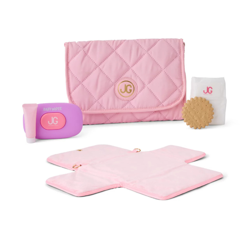 Journey Girls Plush 7 Piece Diaper Bag Set For 14" Doll 3+ NWT